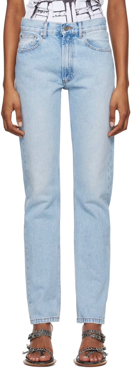 Jean Paul Gaultier Light-wash Tapered Jeans In Multi
