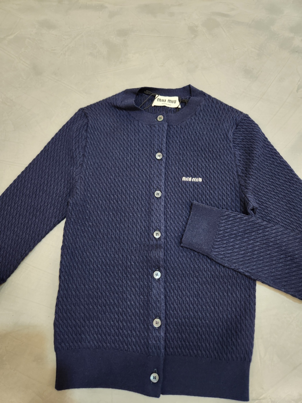 Miu Miu Long-sleeved Sweater In Blue