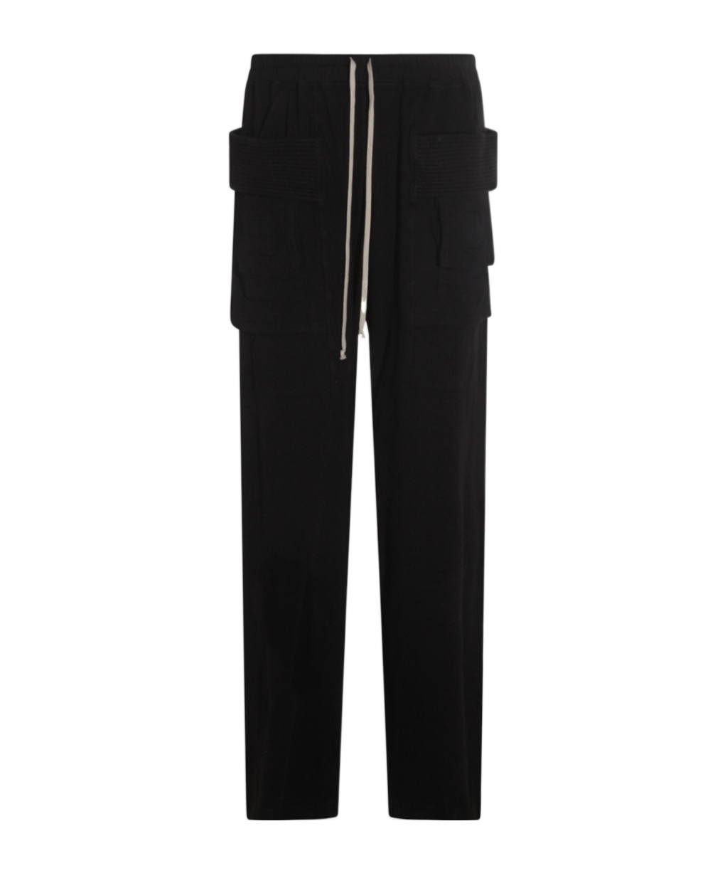 Rick Owens Drkshdw Cargo Pockets And Elastic Waistband Trousers In Black
