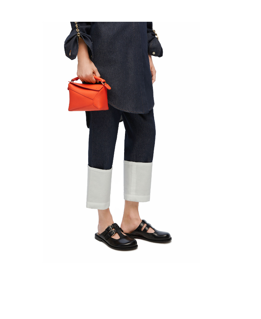 Loewe Womens Vivid Orange Puzzle Mini Leather Cross-body Bag In Orange