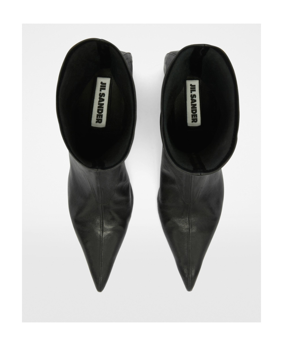 Jil Sander 90mm Pointed-toe Leather Boots In Black