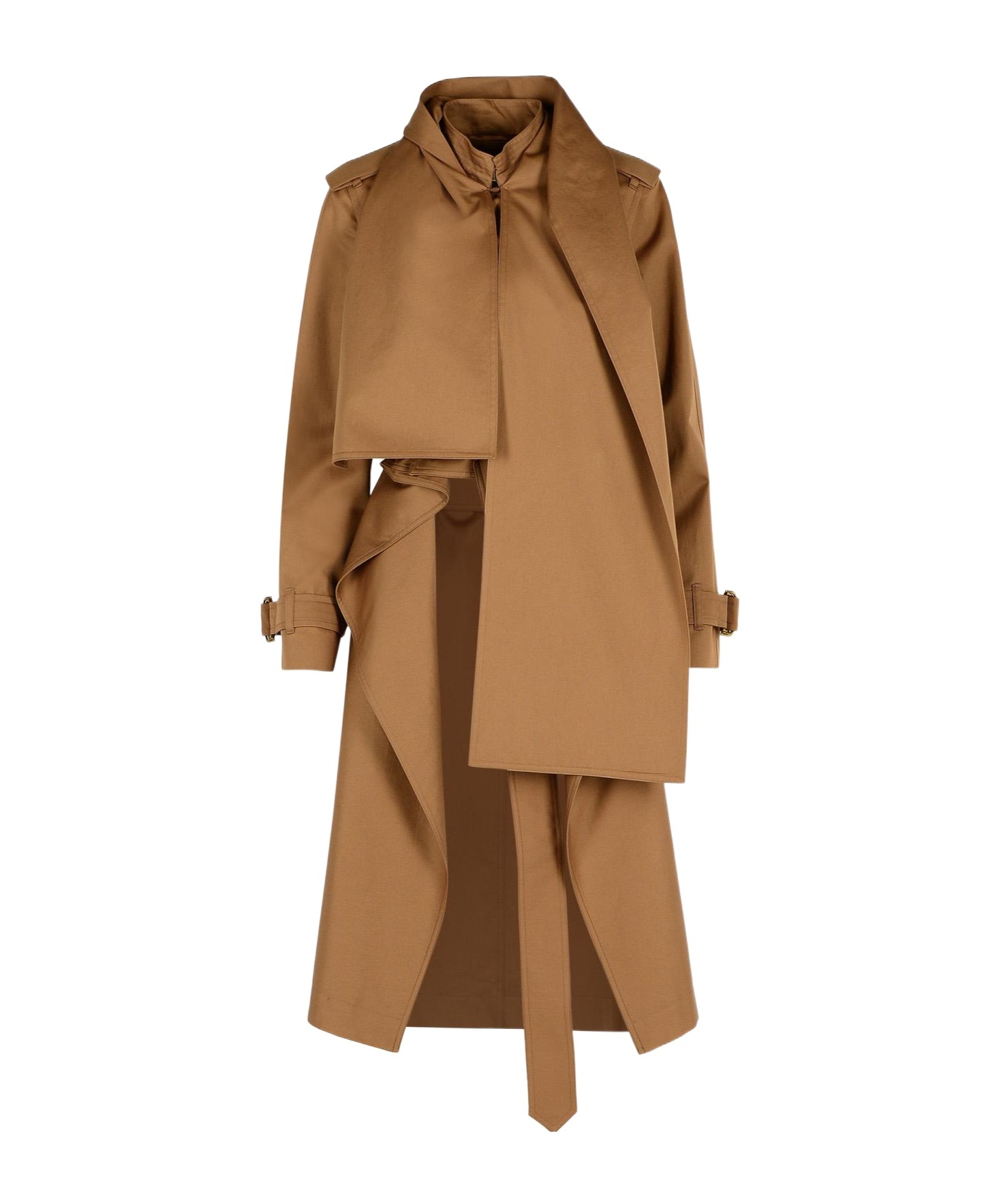 Burberry Long Belted Trench Coat Epaulettes In Brown