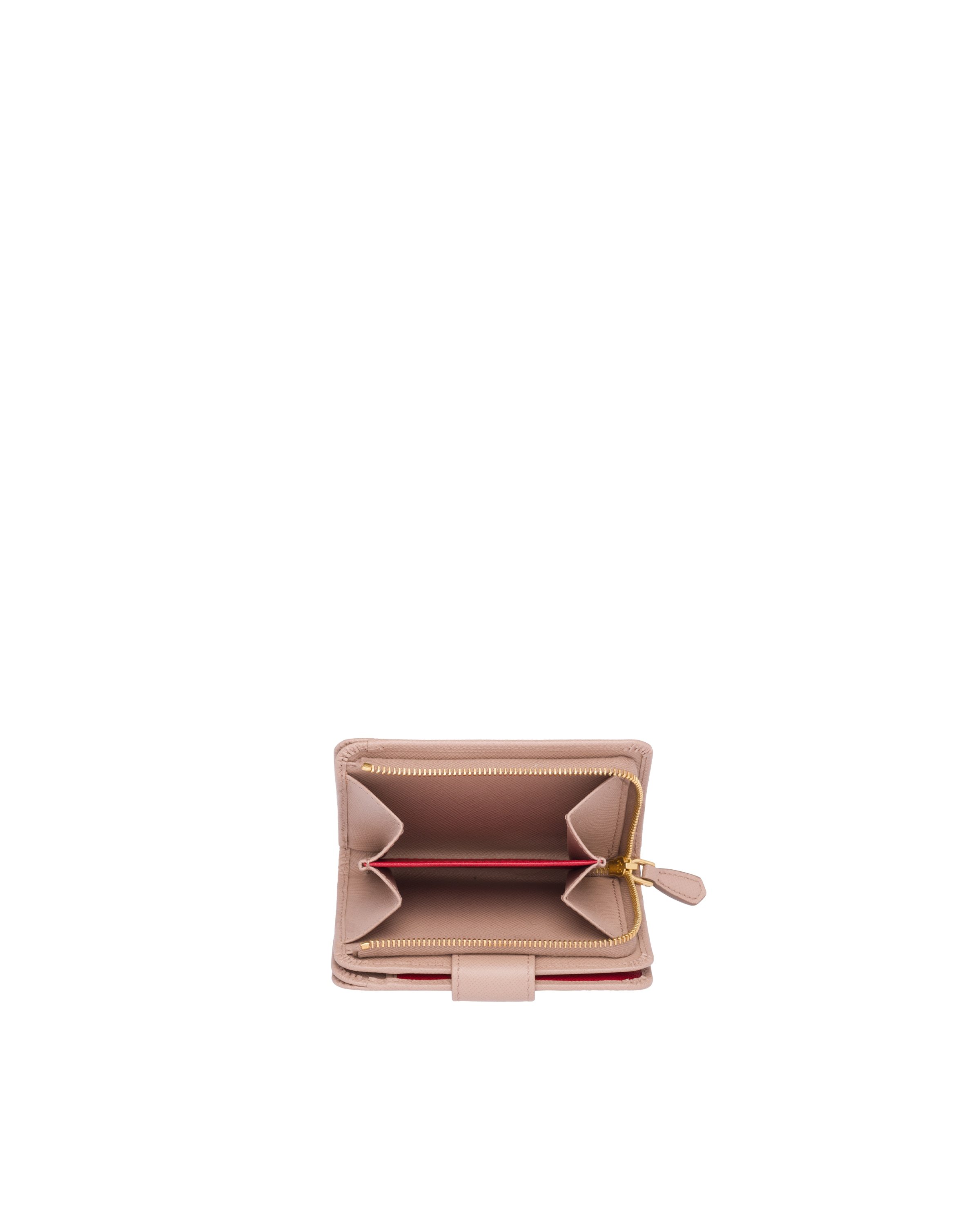 Prada Saffiano Leather Bifold Wallet In Nude
