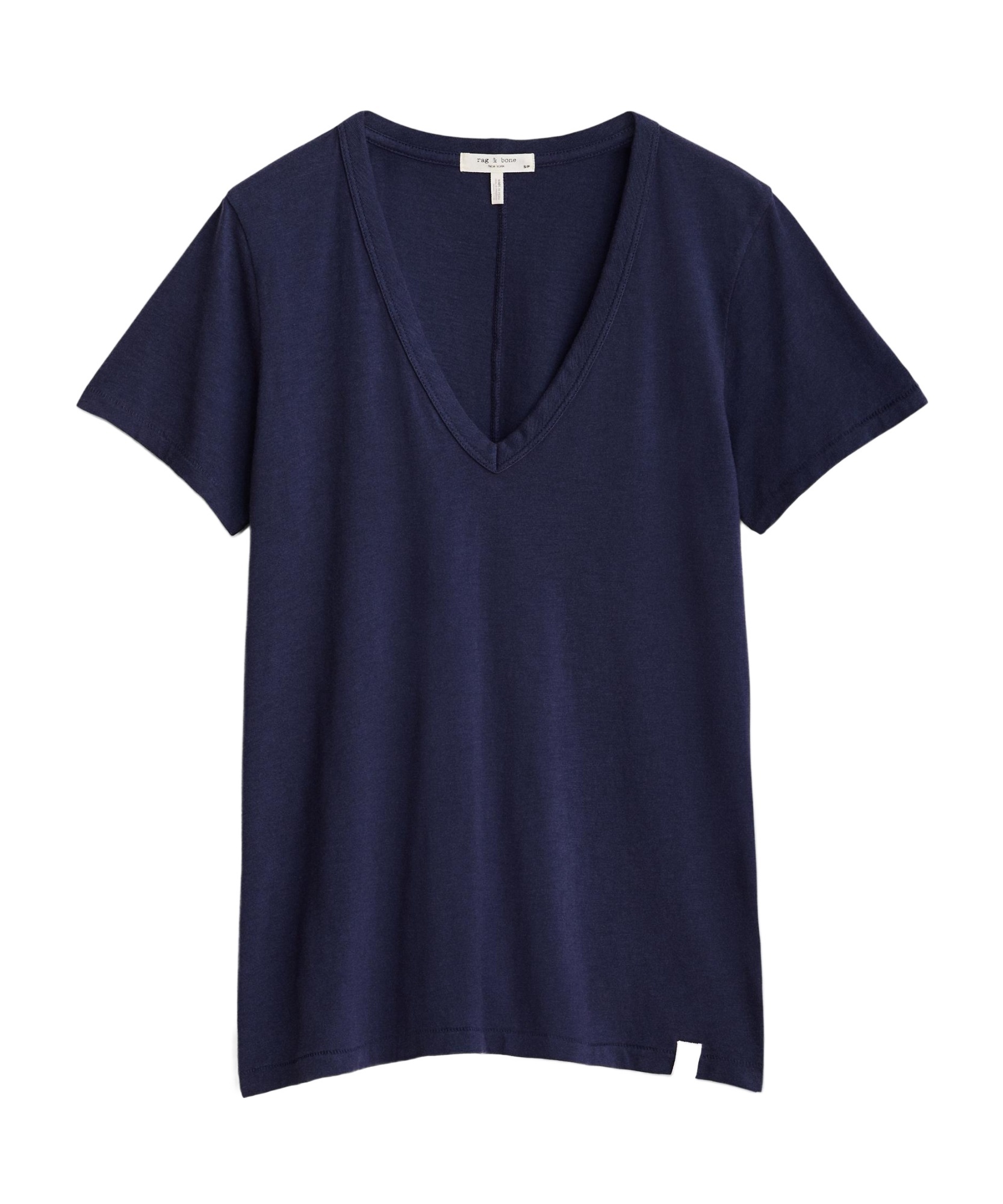 Rag & Bone The Slub V-neck Organic Pima Cotton T-shirt In Black