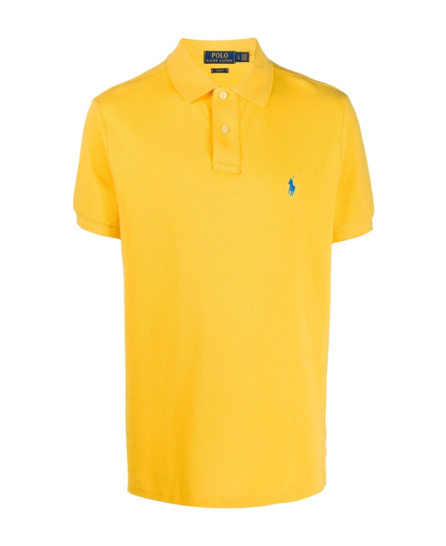 Polo Ralph Lauren Yellow Cotton Piquet Polo Shirt With Logo  In Yellow
