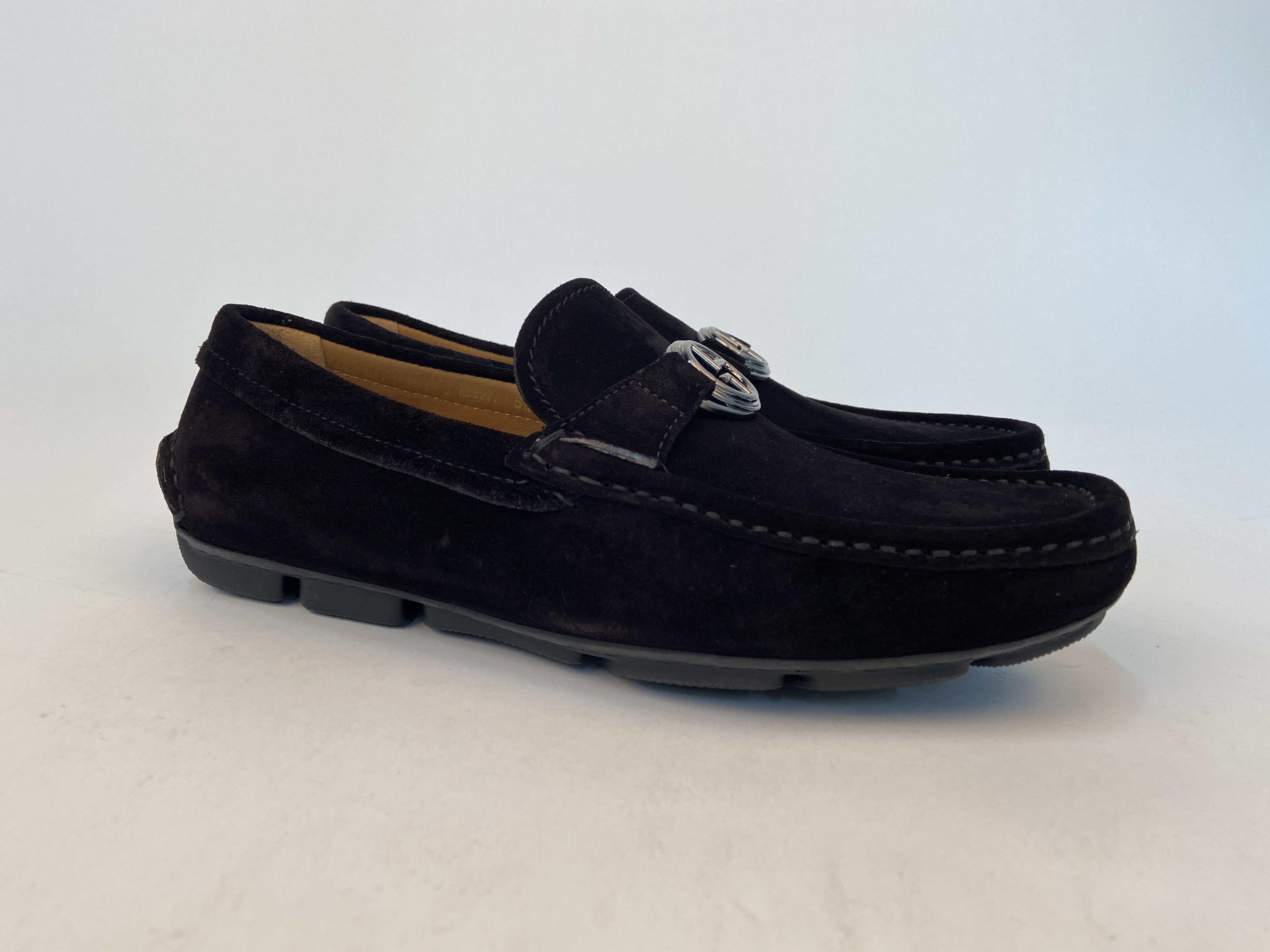 Giorgio Armani Buckle Business Casual Shoes In Black