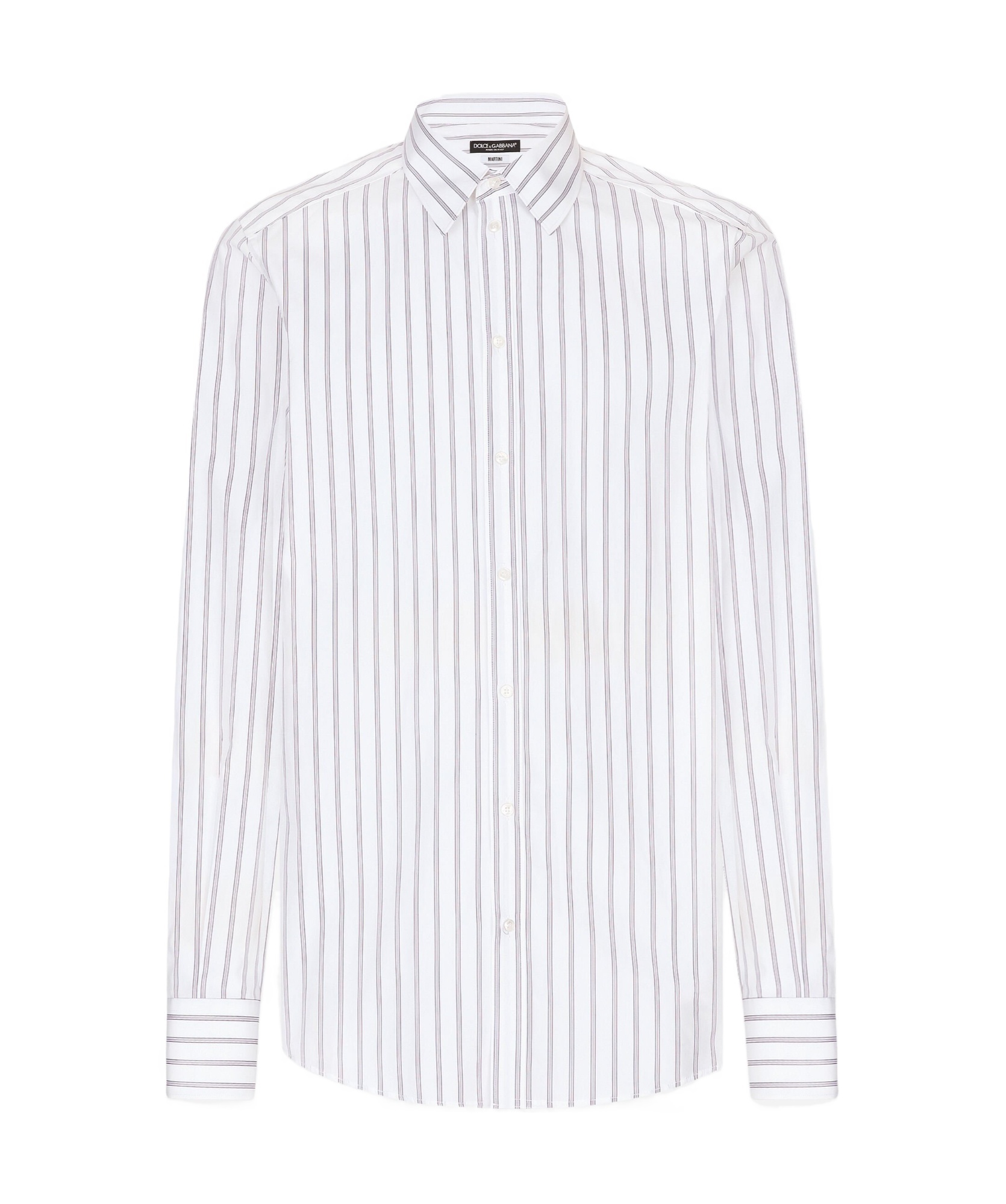 Dolce & Gabbana Striped Poplin Martini-fit Shirt In White