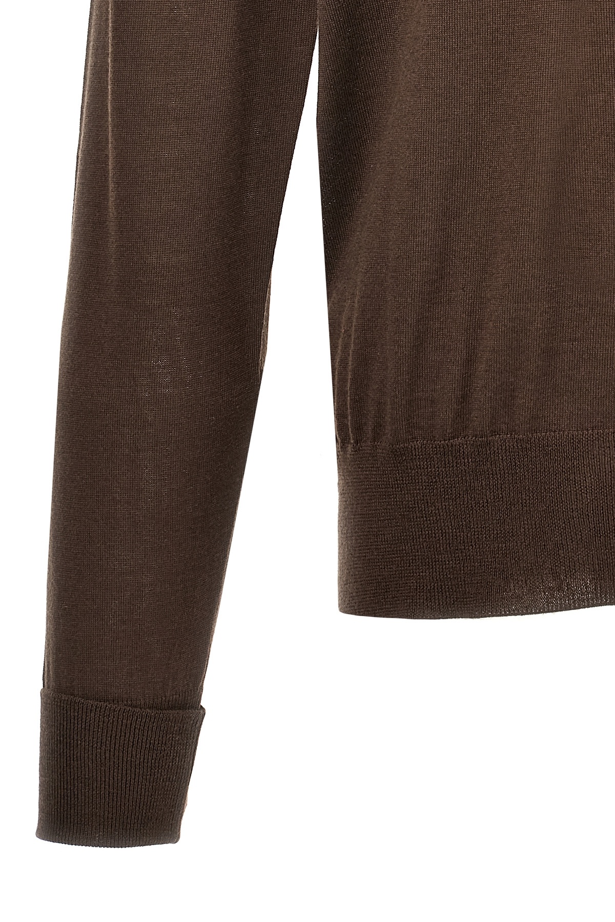 Pt Torino Long-sleeved High-neck Sweater In Brown