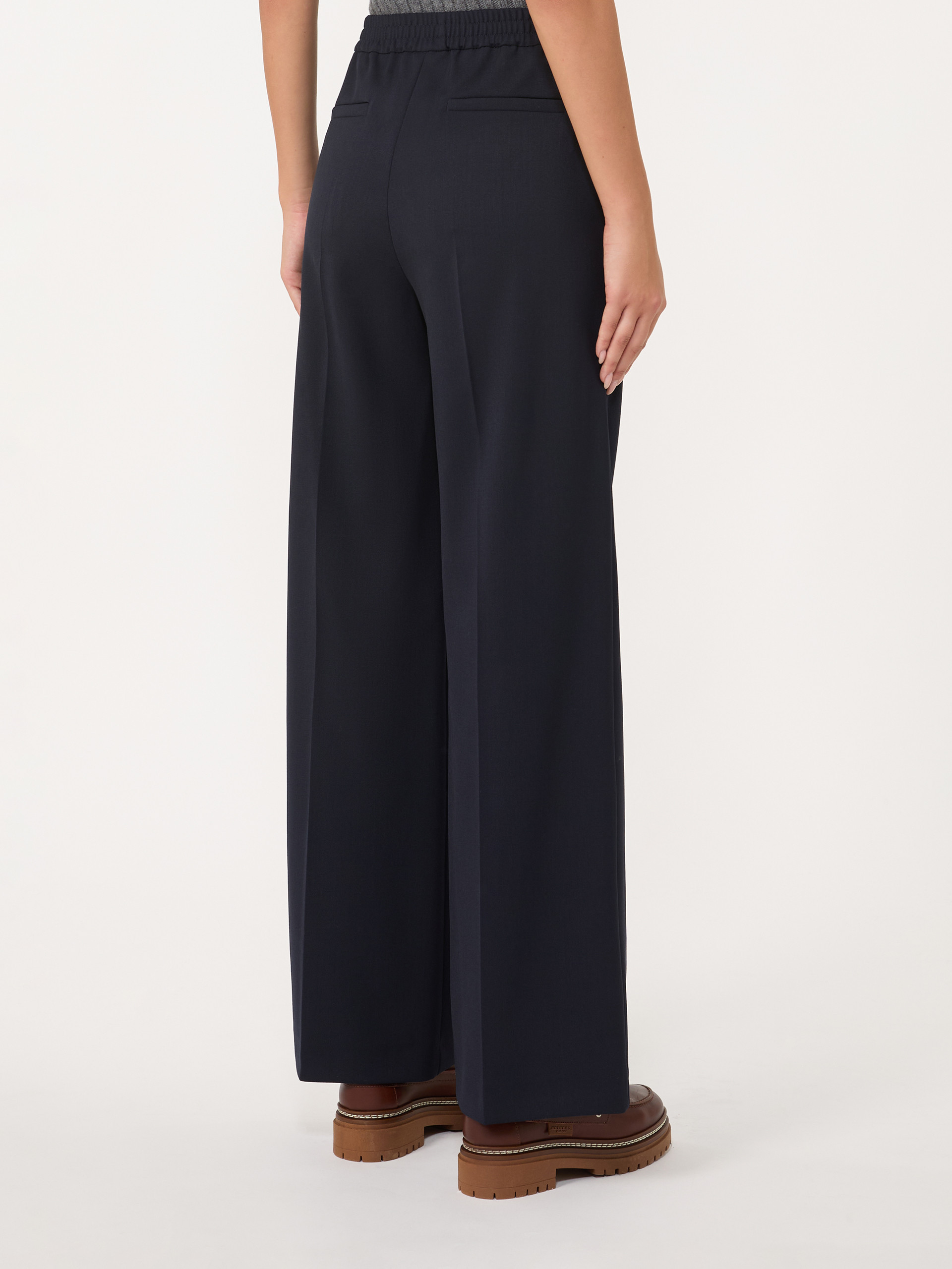 Weekend Max Mara Wool Casual Pants In Blue