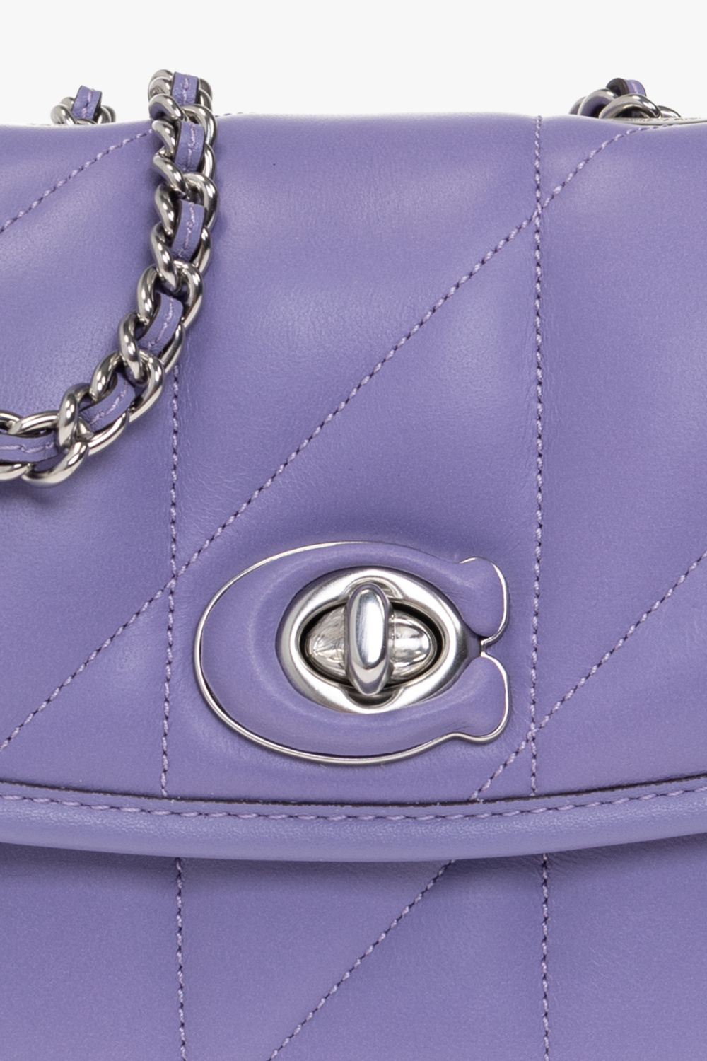 Coach Quilted Shoulder Bag In Purple