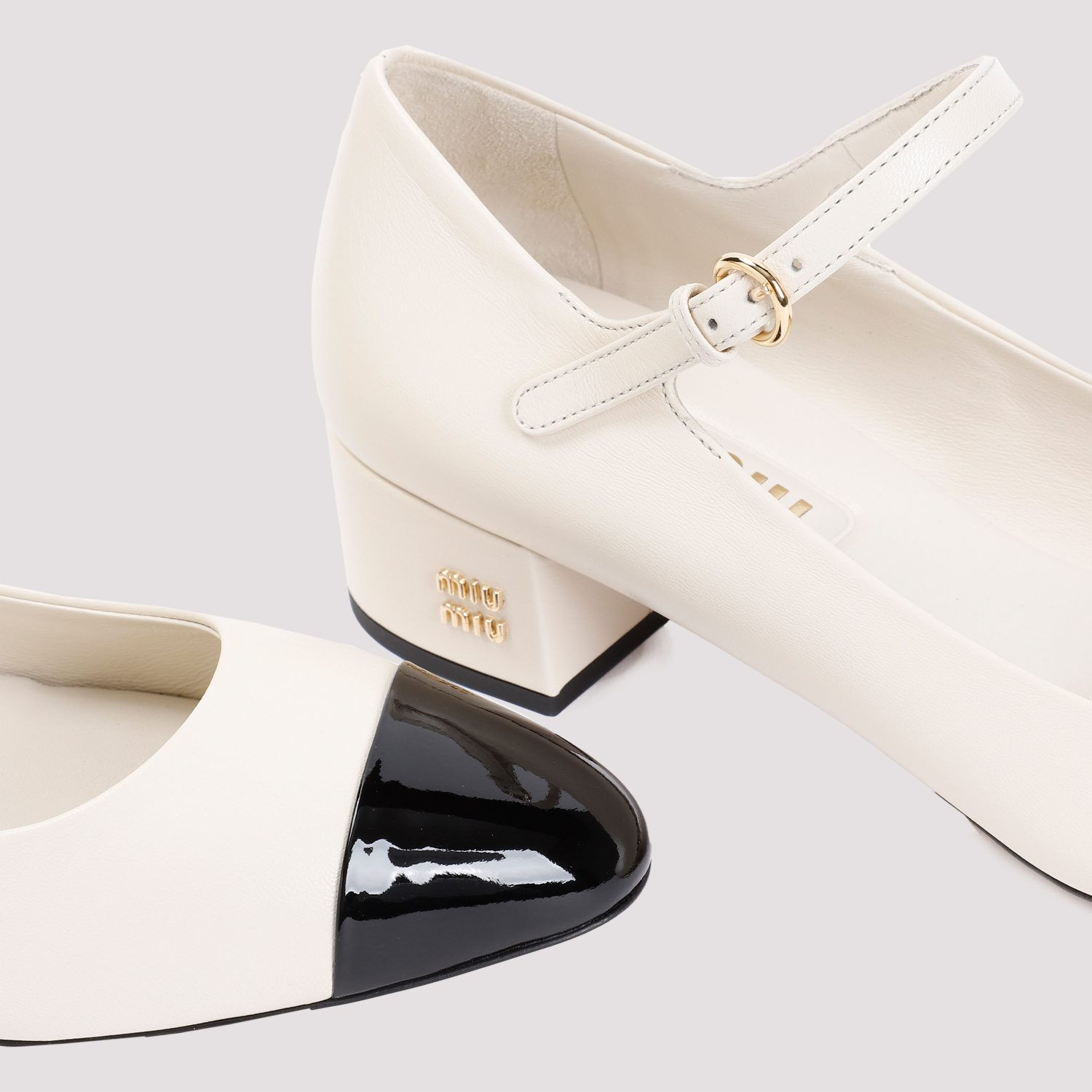 Miu Miu Logo High Heels In White