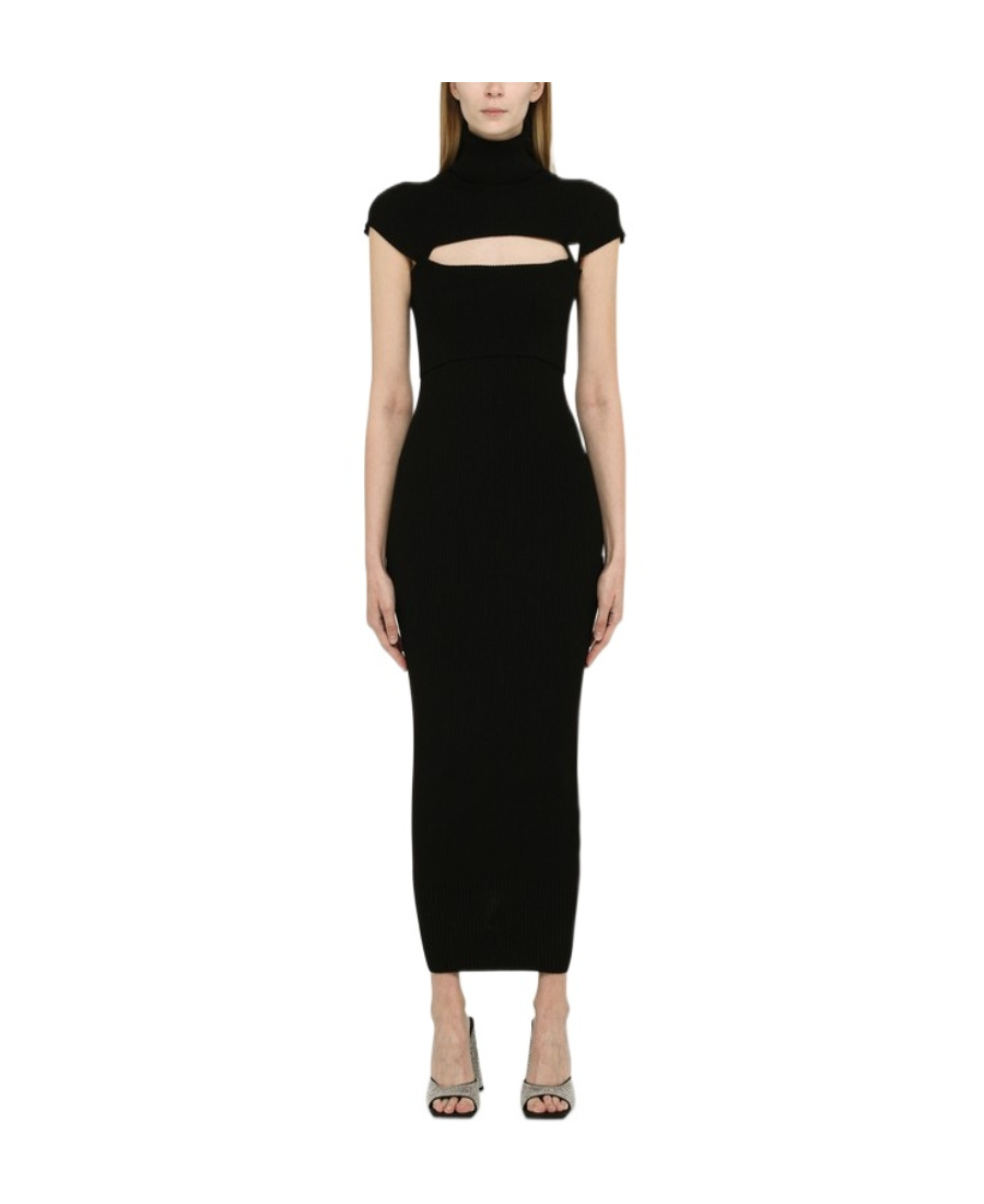 Attico Black Midi Dress In Black