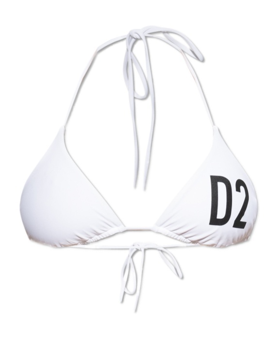 Dsquared2 Neck-hanging Swimsuit Top In White