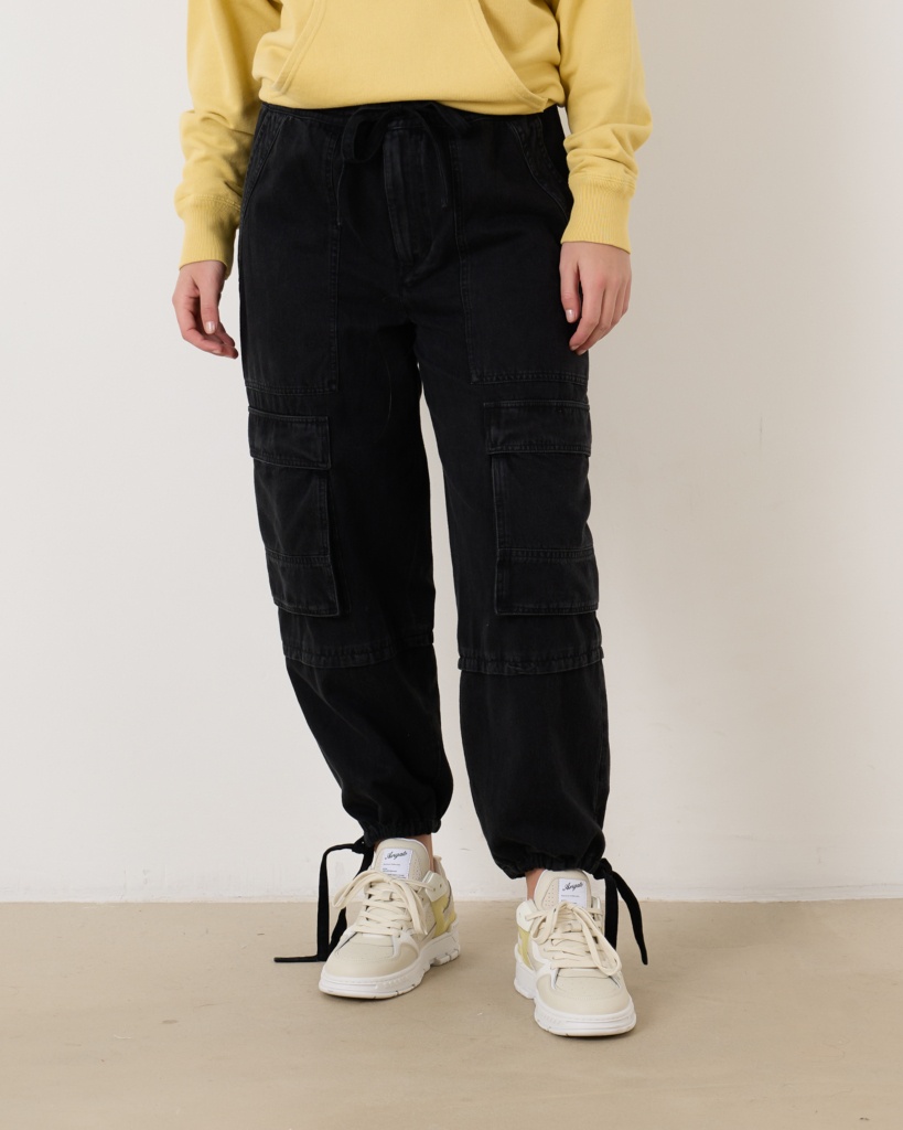 Isabel Marant Ivy Tapered Cargo Jeans In Black