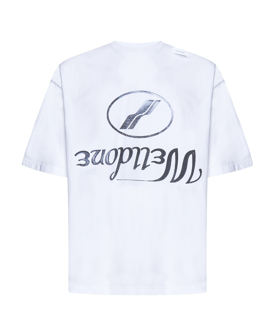We11 Done Logo-print Cotton T-shirt In White