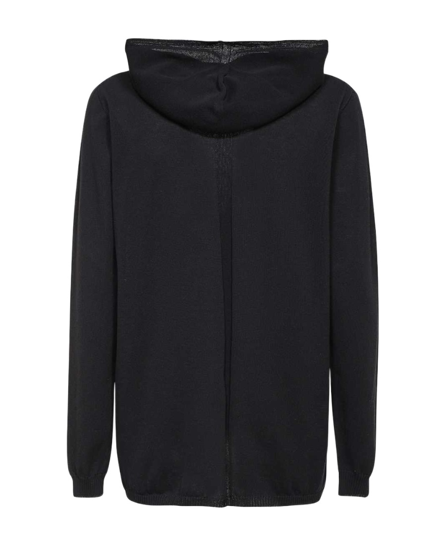 Rick Owens Organic-cotton Fine-knit Hoodie In Black