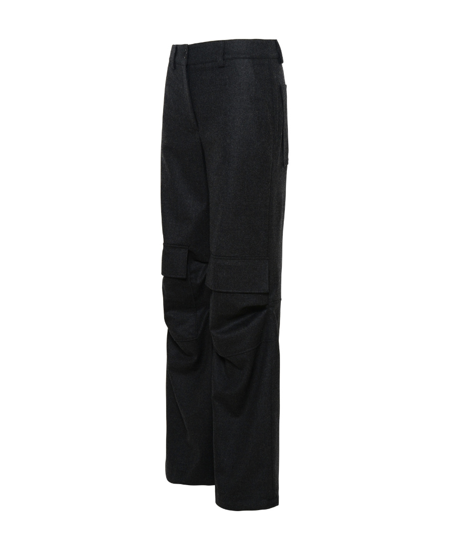 Shop P.a.r.o.s.h Belt Ring Casual Pants In Black