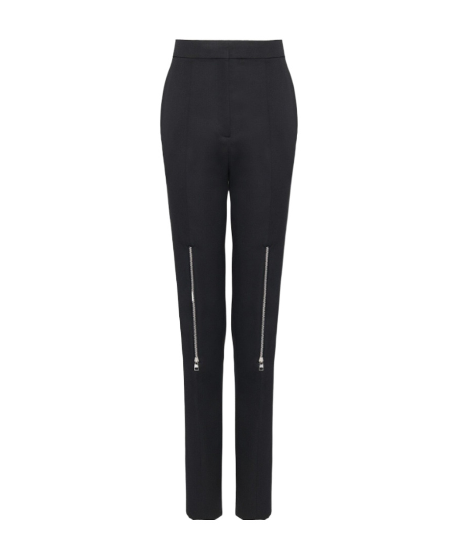 Alexander Mcqueen Wool Flared Pants In Black
