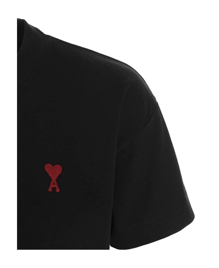 Ami Alexandre Mattiussi Ami Paris Ami De Coeur T-shirt In Organic Cotton In Black