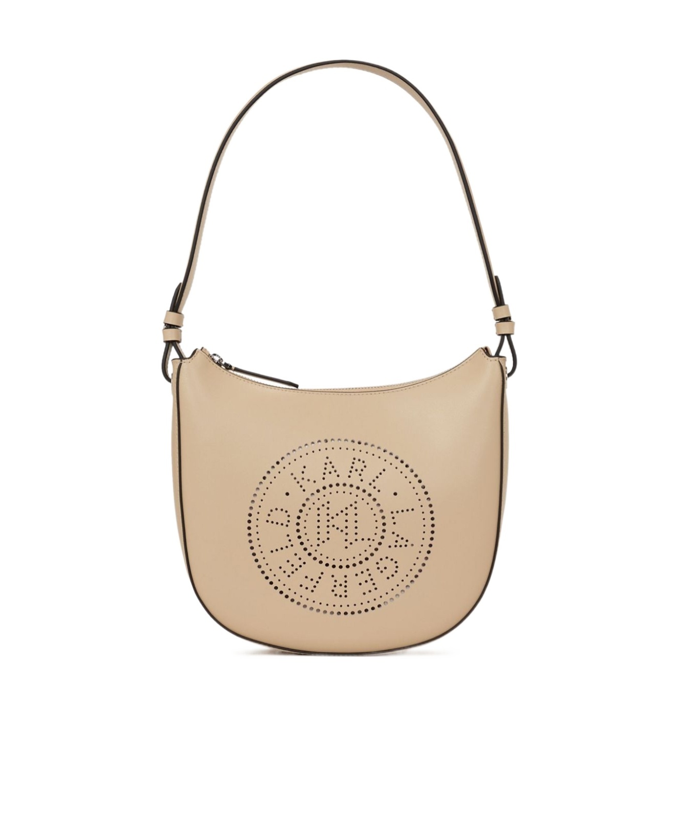 Karl Lagerfeld Circle Moon Sand Bag With Perforated Logo In Nude