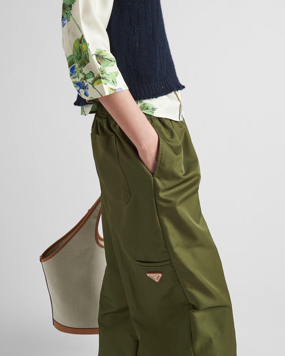 Prada Wide-leg Trousers In Green