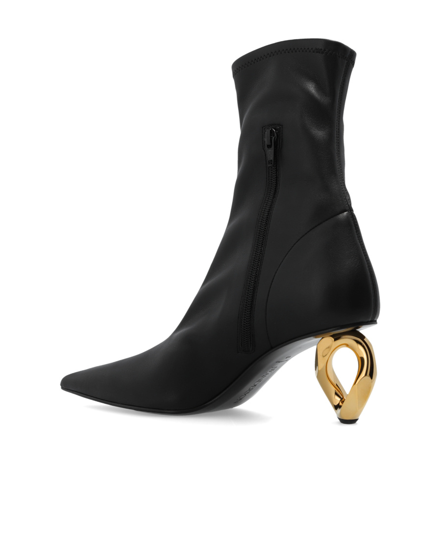 Jw Anderson J. W.anderson Pointed Chain Booties With Statement Heel 7 Cm In Black