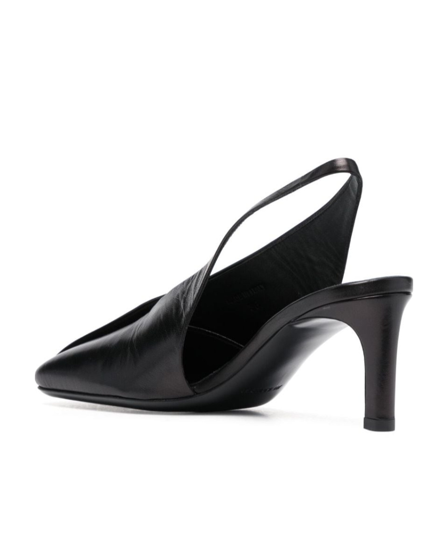 Jil Sander 75mm Square-toe Leather Pumps In Black