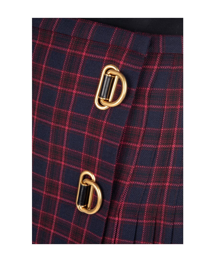 Burberry Arroux Check Print Pleated Wool Skirt In Black