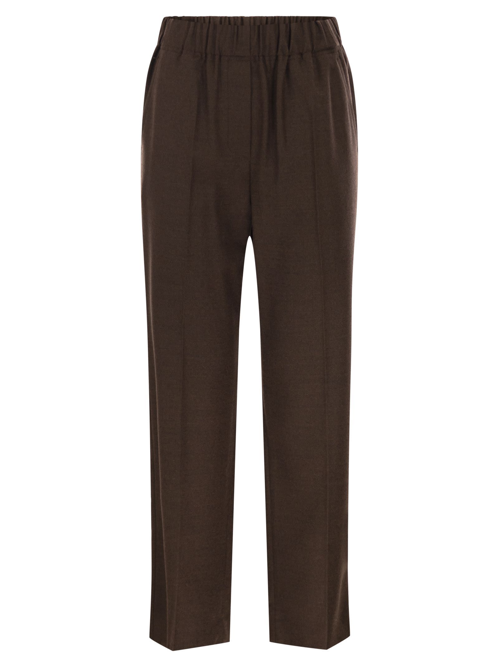 Weekend Max Mara Elastic Waist Casual Pants In Black