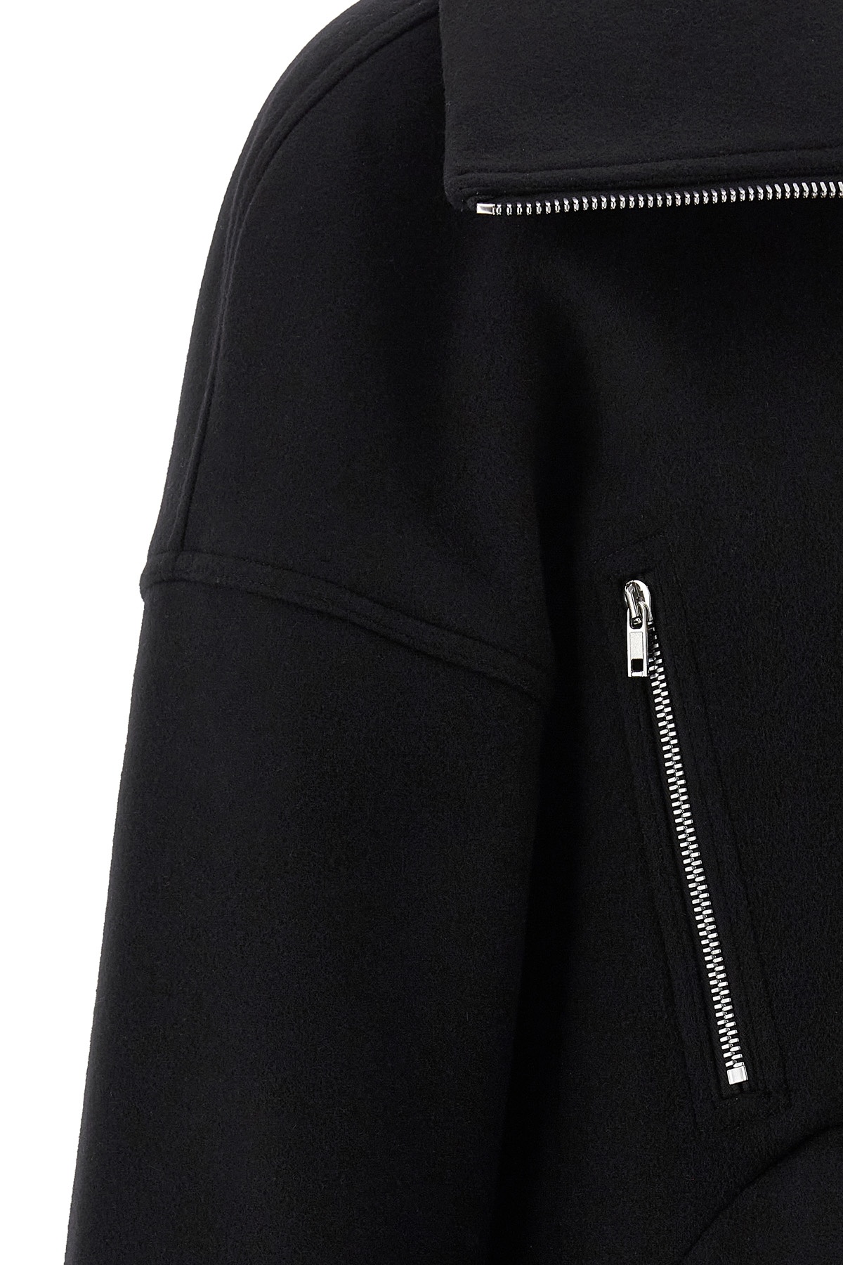 Rick Owens Long-sleeved Casual Jacket In Black