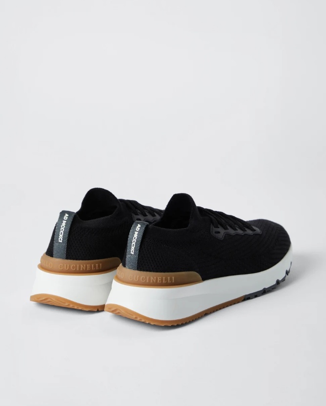 BRUNELLO CUCINELLI BRUNELLO CUCINELLI KNITTED LACE-UP SNEAKERS