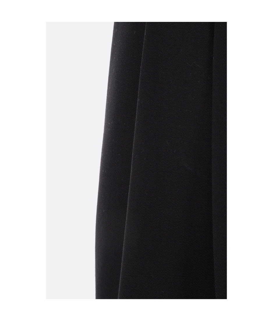 Jil Sander Belted Wide-leg Wool Trousers In Black