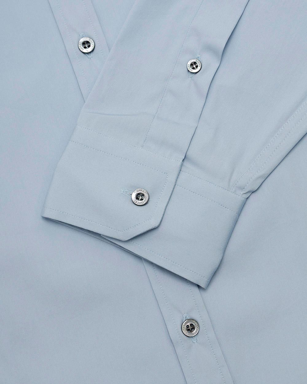 Gucci Button-down Long-sleeved Shirt In Blue