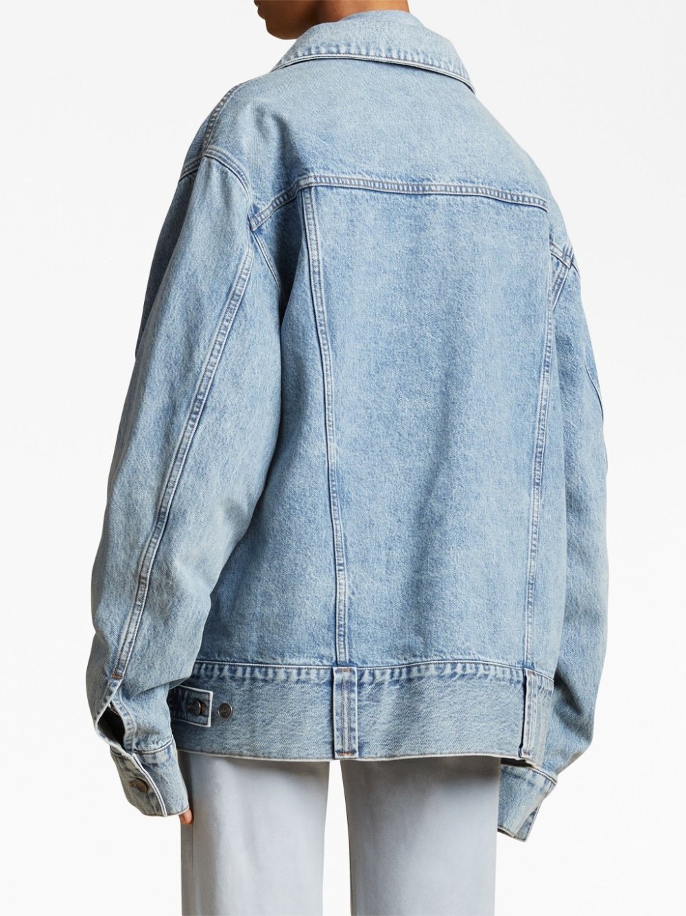 Shop Khaite Rizzo Buttoned Denim Jacket In Blue