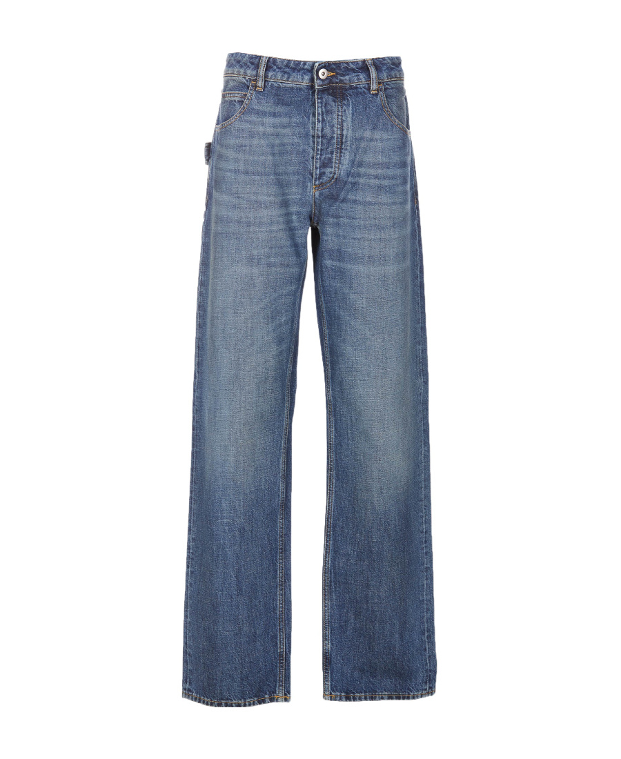 Shop Bottega Veneta Straight Jeans In Blue