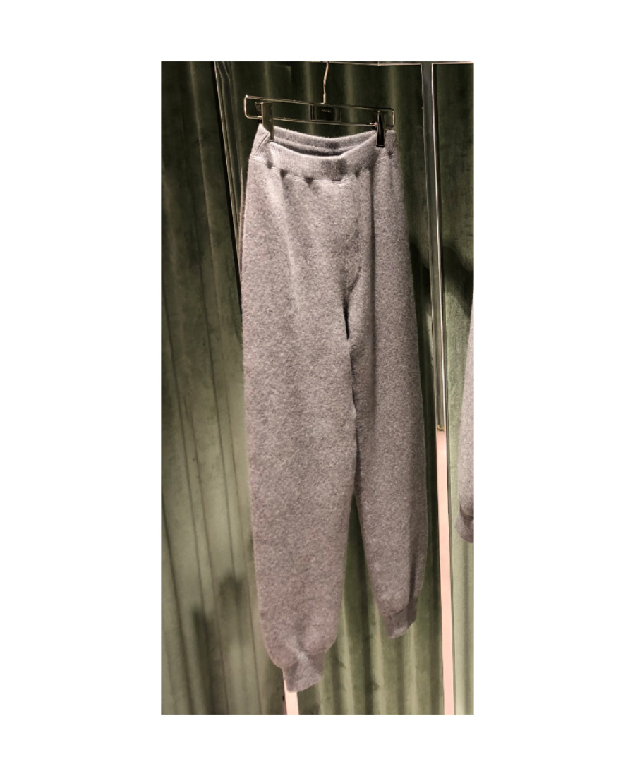 Prada Cashmere Blend Joggers With Elastic Waistband In Grey