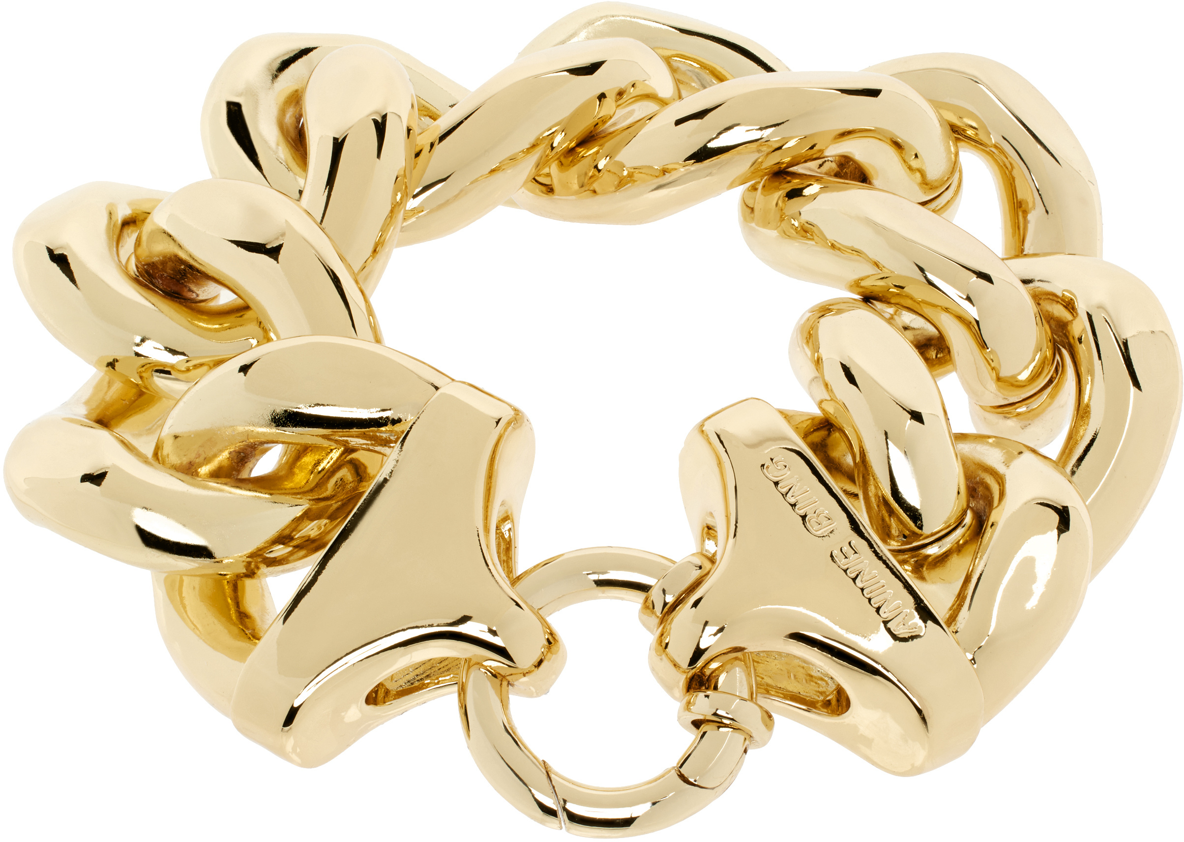 Shop Anine Bing Chain-link Bracelet In Yellow