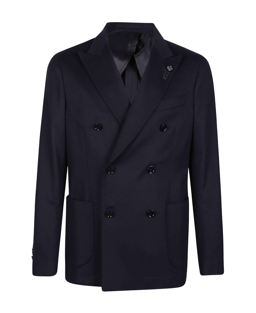 Lardini Double-breasted Suit Jacket In Animal Print