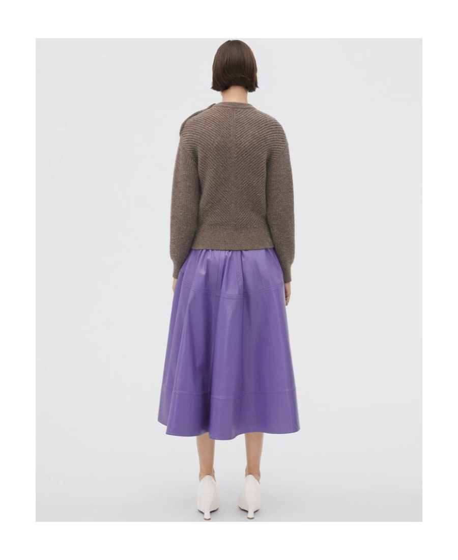 Bottega Veneta Chevron Knit Sweater In Alpaca In Brown
