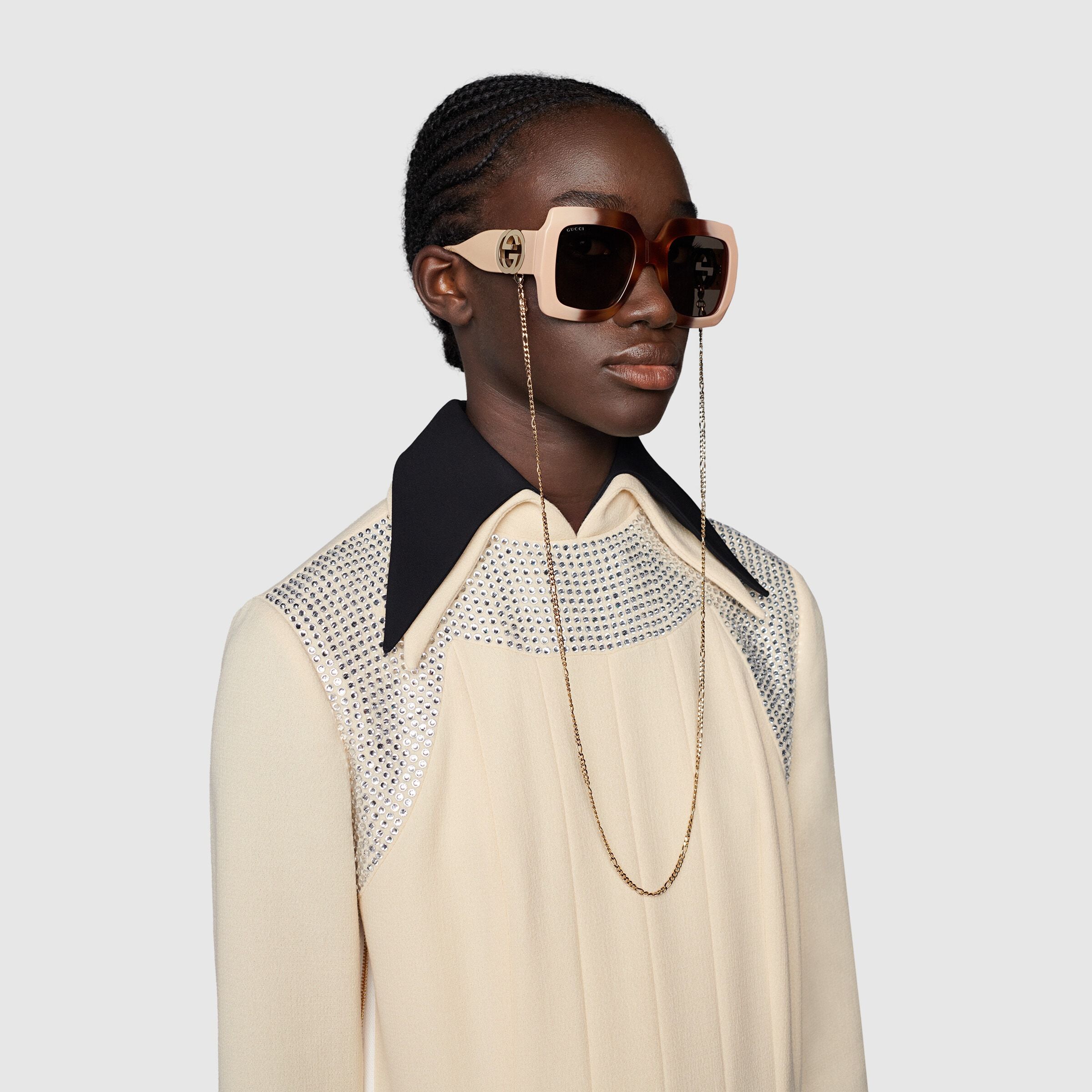 Gucci Square-frame Sunglasses In Nude
