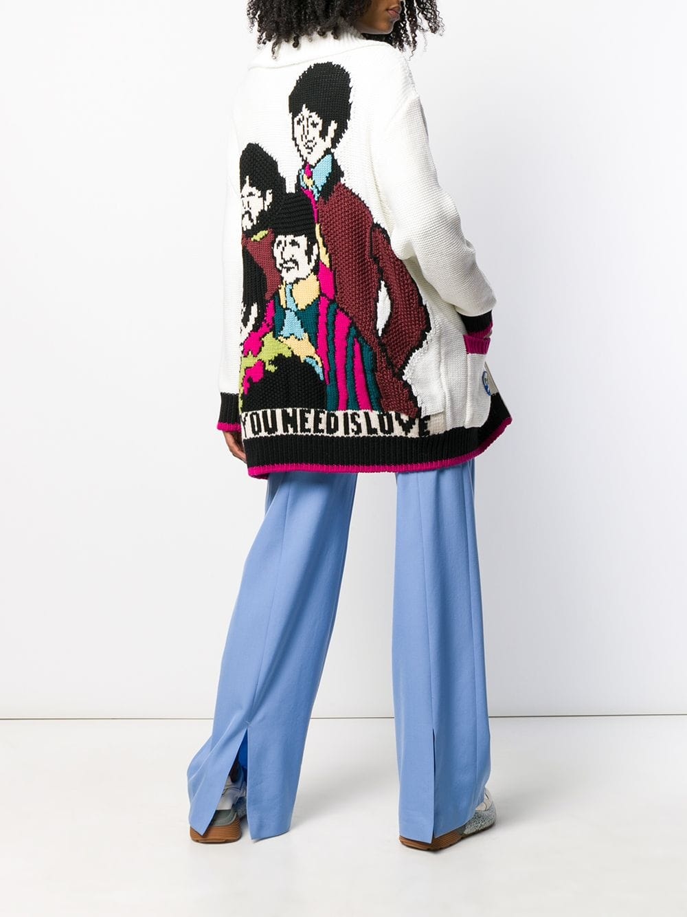 Stella Mccartney All Together Now Inlaid Knitted Cardigan In White