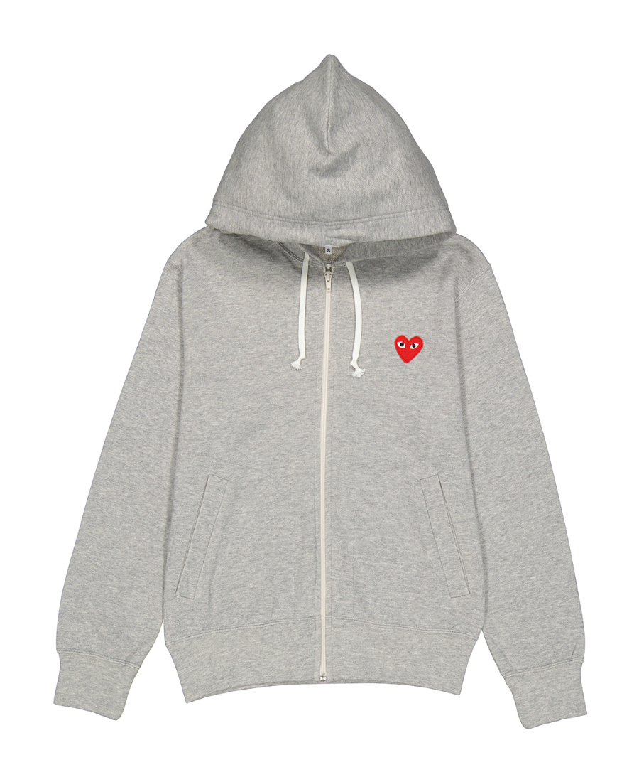 Comme Des Garçons Logo Hooded Jacket In Gray