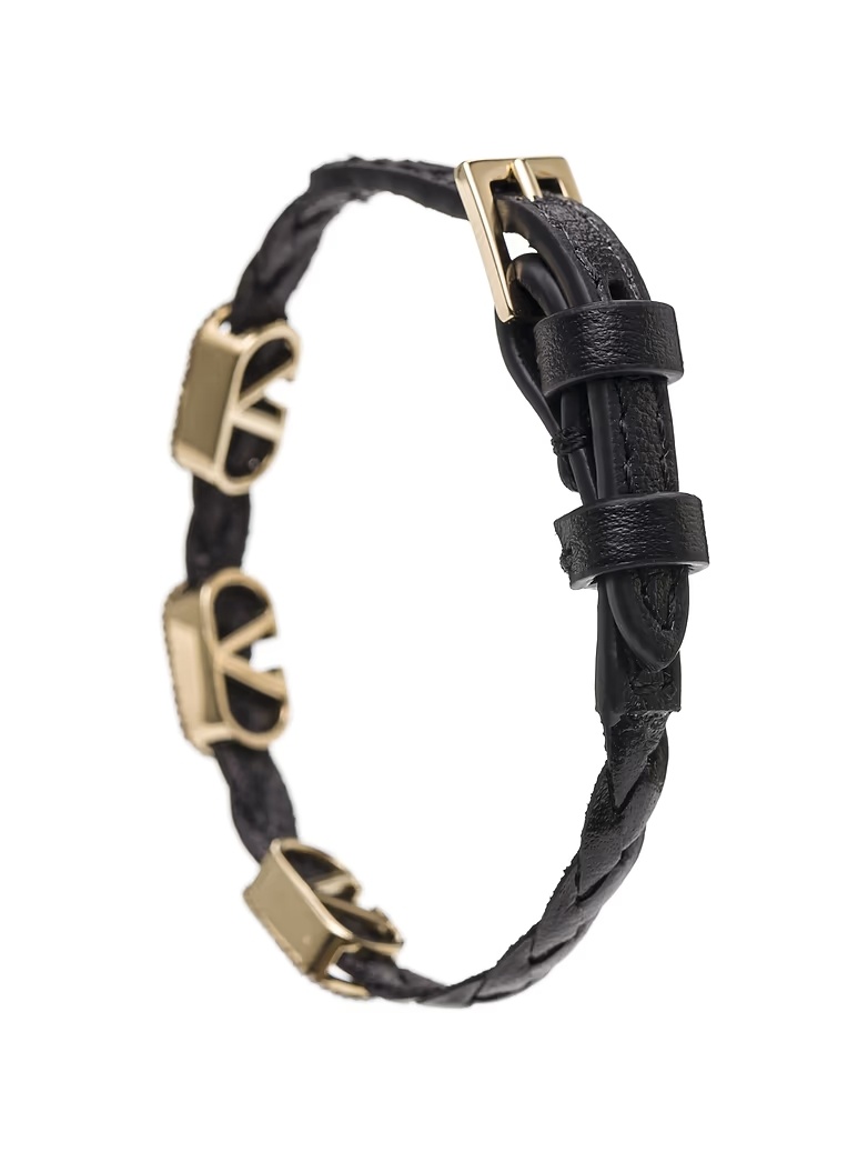 Valentino V Logo Bracelet In Black