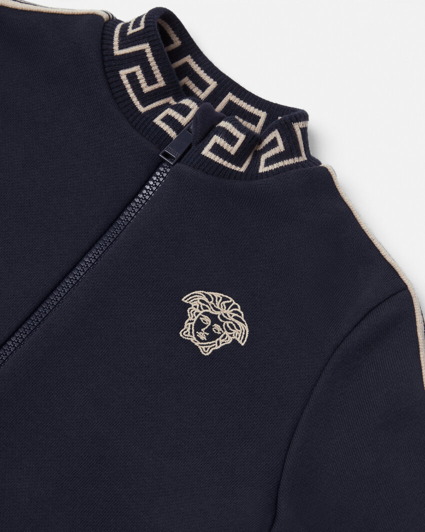 Versace Greca Kids Sweatshirt In Black