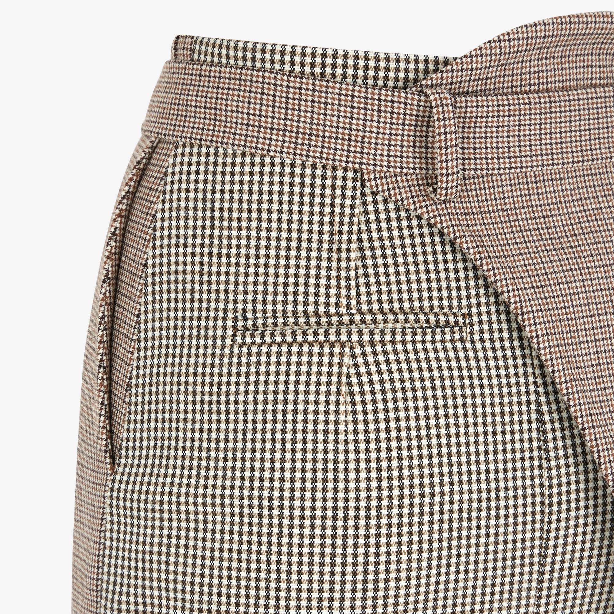 Shop Fendi Beige Houndstooth Wool Skirt In Nude