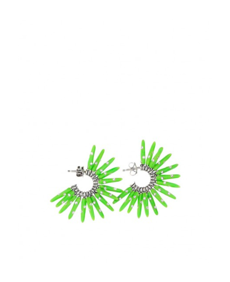 Bottega Veneta Spiked Crystal-embellished Earrings In Green