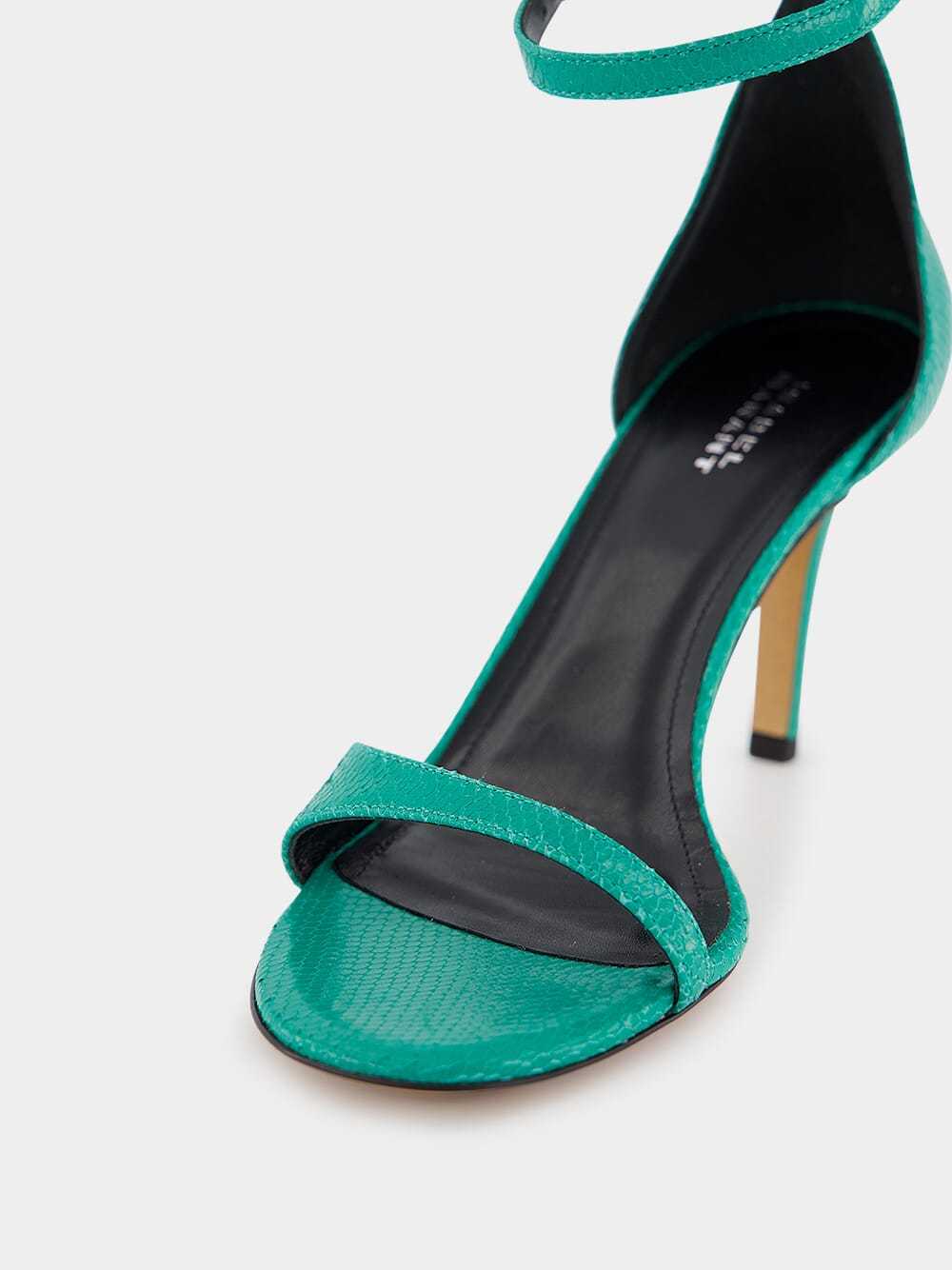 Isabel Marant Round Head High-heeled Sandals In Green