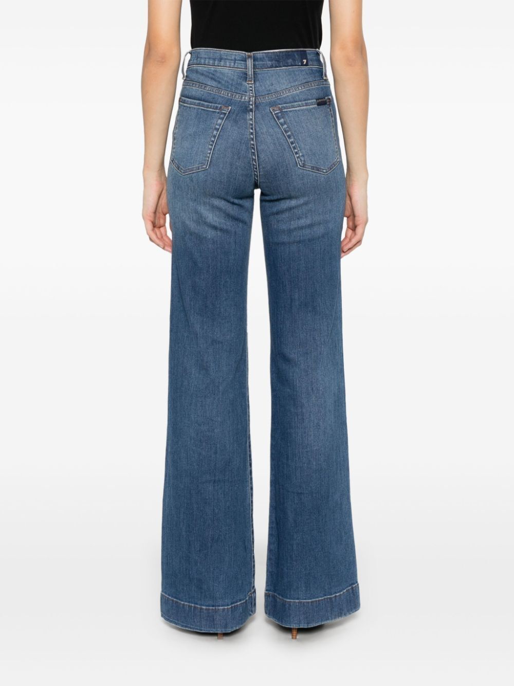 7 For All Mankind Wide-leg High-waist Jeans With Vintage Fading
