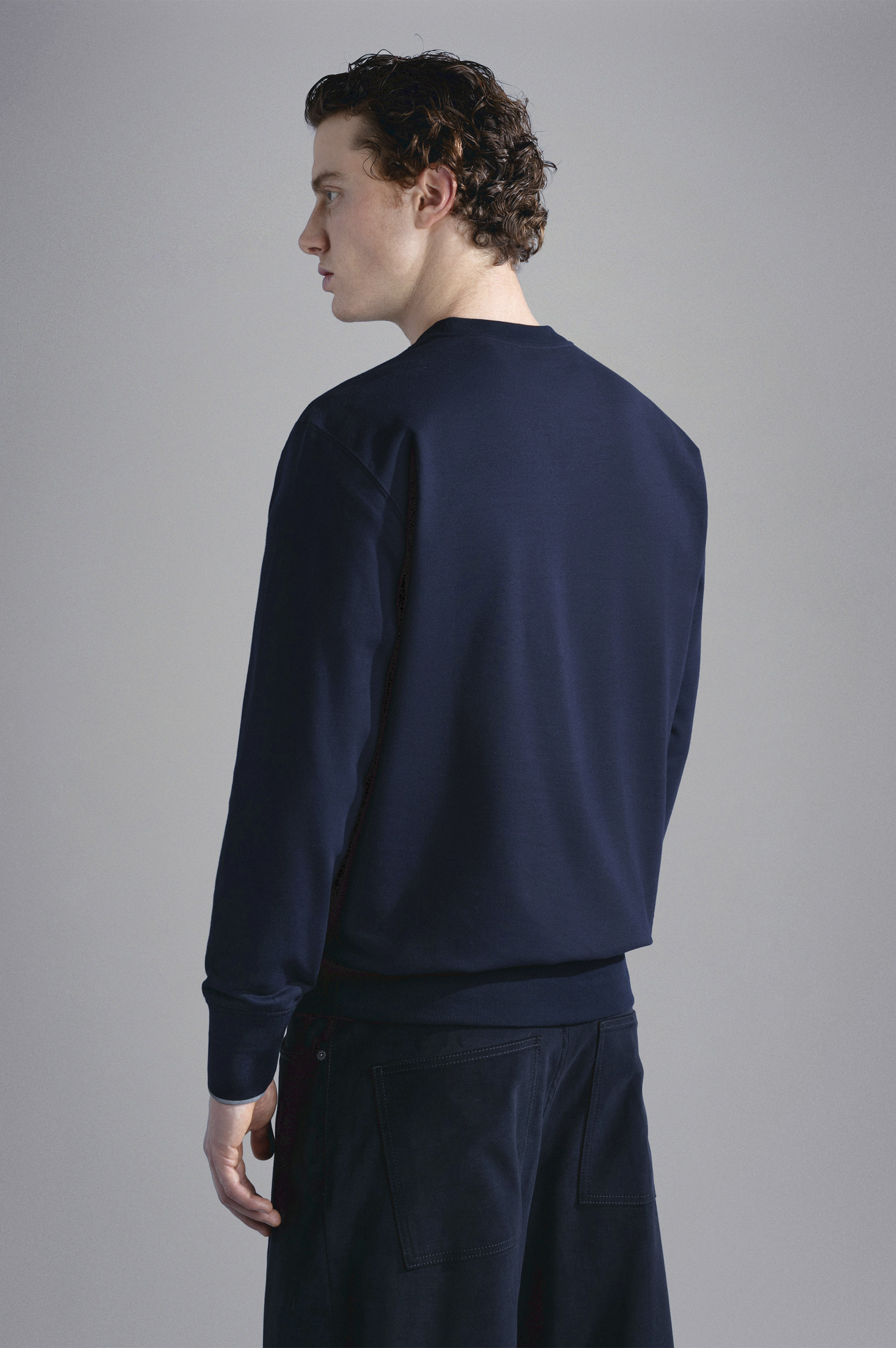 Paul & Shark Round-necked Logo Sweater In Black