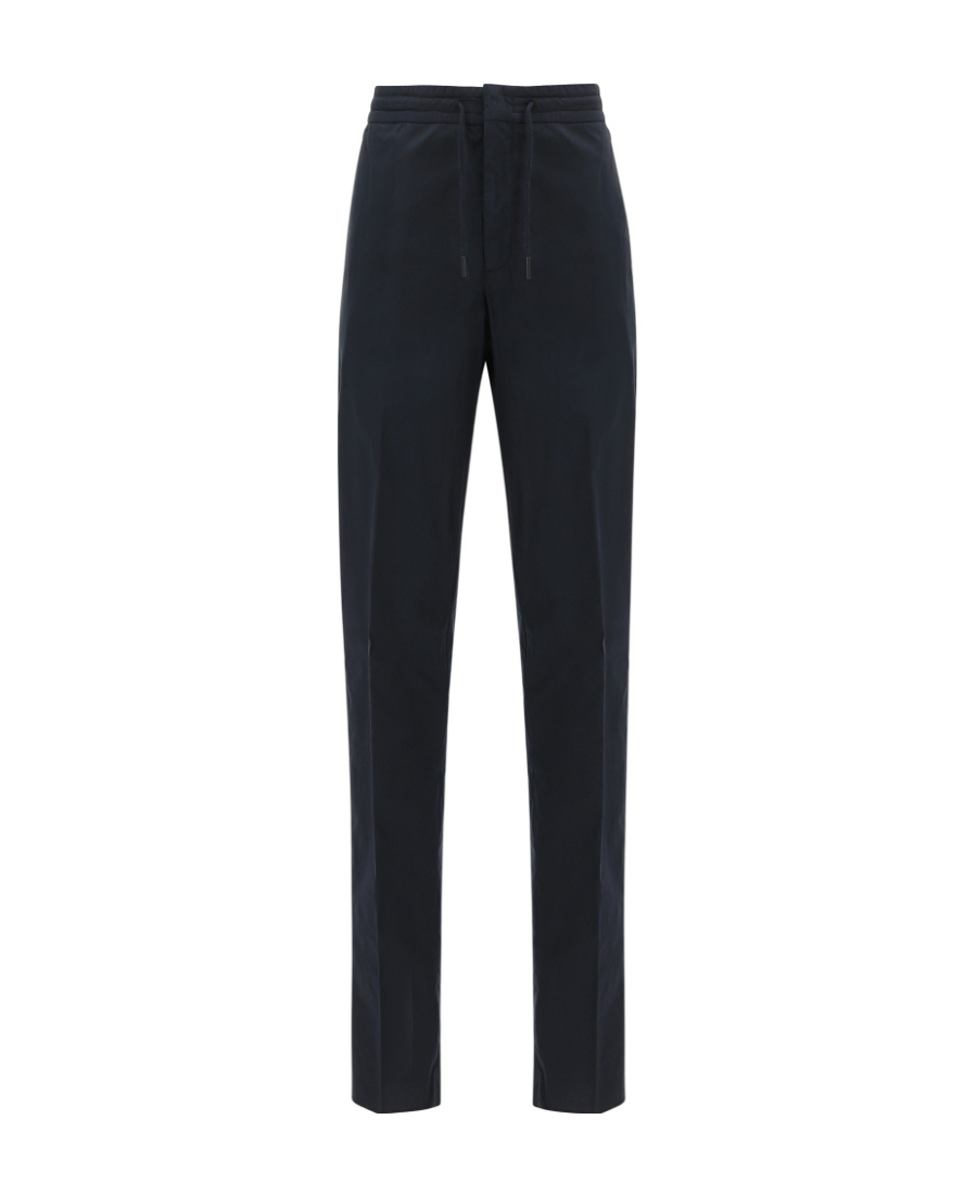 Zegna Logo Casual Pants In Blue